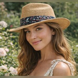 Kangol Beige Fedora with Colorful Band Unisex